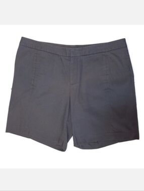 GAP Cotton 9" Dress Shorts Womens Gray High Waist Welt Pockets Plus Size 16